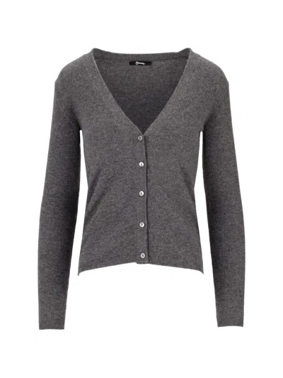 La Rose V-neck Cashmere Cardigan In Gray