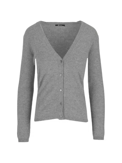 La Rose V-neck Cashmere Cardigan In Gray