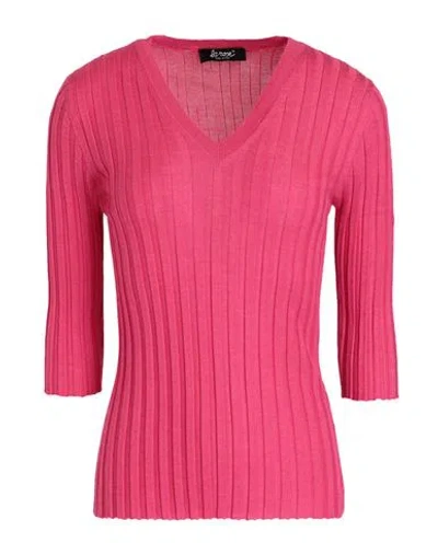 La Rose Woman Sweater Fuchsia Size 4 Cashmere, Silk In Pink