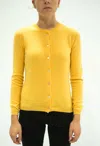 La Rose Buttoned Cashmere Cardigan In Yellow