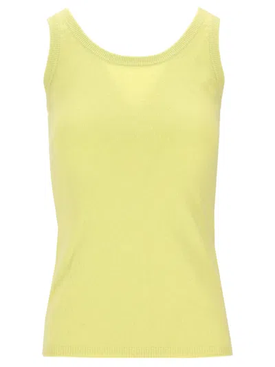 La Rose Yellow Knitted Round Neck Top