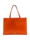 La Rose Zip Fastening Tote Bag In Orange