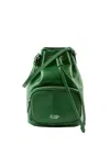 La Rose Zip Leather Bucket Bag In Green