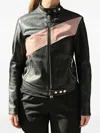La Rose Zip Leather Jacket In Black