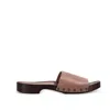 La Rose Studded Leather Clogs In Pink