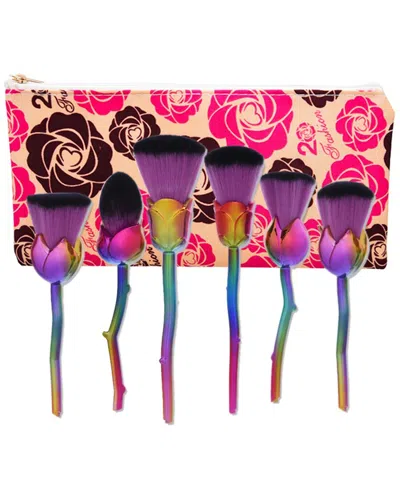 La Sante 6pc Premium Floral Makeup Brush Set With Case