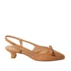 La Sellerie Slingback In Nappa Cuoio Con Nodino Sullo Scollo In Brown