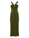 La Semaine Halter Ring-detail Midi Dress