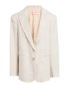 La Semaine Paris Woman Blazer Beige Size 10 Linen