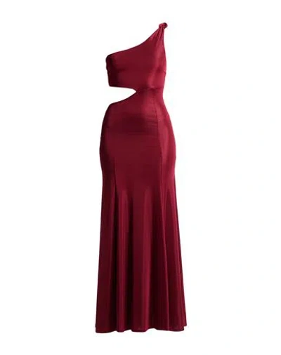 La Semaine Paris Woman Maxi Dress Burgundy Size 6 Polyester, Elastane In Red