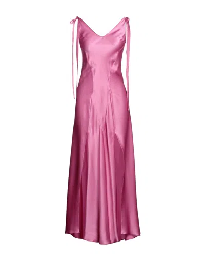 La Semaine Paris Long Dresses In Magenta