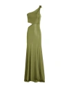 La Semaine Paris Woman Maxi Dress Sage Green Size 6 Polyester, Elastane In Green