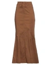 La Semaine Paris Woman Maxi Skirt Camel Size 10 Cotton, Elastane In Beige