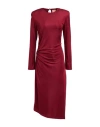 La Semaine Paris Woman Midi Dress Burgundy Size 12 Polyester, Elastane