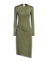 La Semaine Paris Woman Midi Dress Military Green Size 10 Polyester, Elastane
