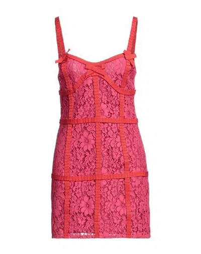 La Semaine Paris Woman Mini Dress Magenta Size 12 Viscose, Cotton, Polyamide