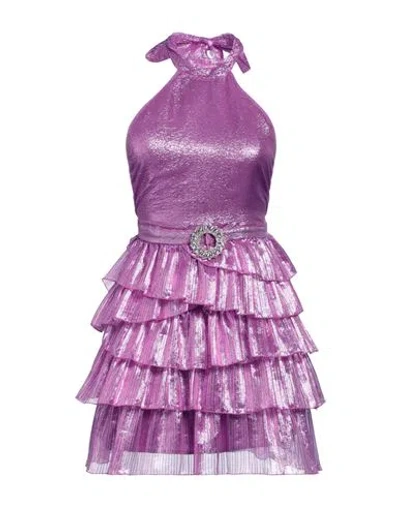 La Semaine Paris Woman Short Dress Magenta Size 10 Polyester In Purple