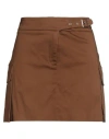 La Semaine Paris Woman Mini Skirt Brown Size 8 Cotton, Elastane In Multi