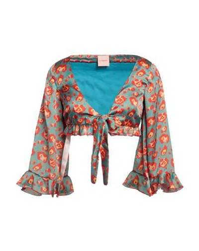 La Semaine Paris Woman Shrug Turquoise Size 2 Polyester In Blue