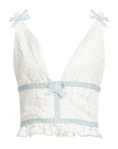 La Semaine Paris Woman Top Cream Size 6 Viscose, Cotton, Polyamide In White