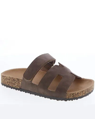 La Shoe King Unisex Faith Strappy Slides In Mocha In Brown