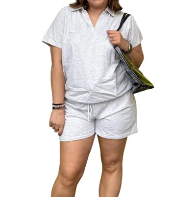 La Society Drawstring Shorts Set In Grey In Gray
