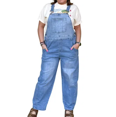 La Society Easy Street Denim Overalls In Blue