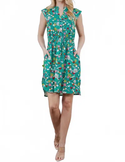 L.a Soul Spring Insect Dress In Green