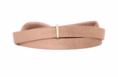 La Soula Jewelry Women's Diamond Bar Suede Choker Necklace In Taupe In Beige