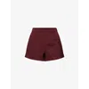 L.a-space Womens  High-rise Tailored Cotton-blend Shorts In Burgundy