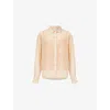 L.a-space Womens  Oversized Embroidered Organza Shirt In Brown