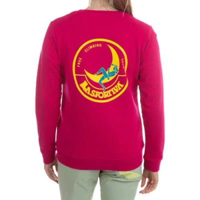 La Sportiva Climbing On The Moon Sweatshirt In Fucsia/giallo