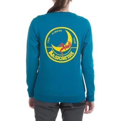 La Sportiva Climbing On The Moon Sweatshirt In Turchese/giallo