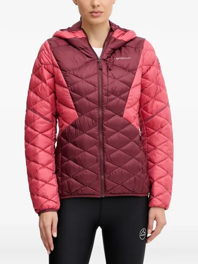 La Sportiva Hooded Quilted-design Jacket In Pink