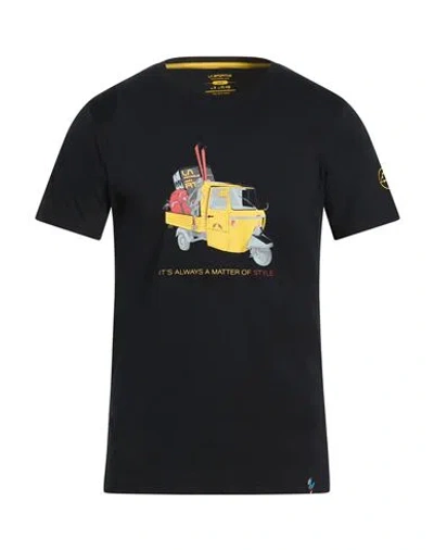 La Sportiva Man T-shirt Black Size Xl Cotton In Multi