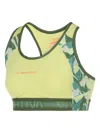 La Sportiva Racer-back Print Sports Bra In Green