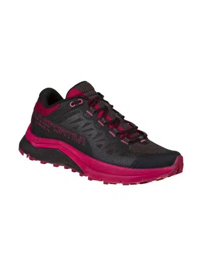 La Sportiva Women's Karacal Running Shoes In Black/red Plum In Multi