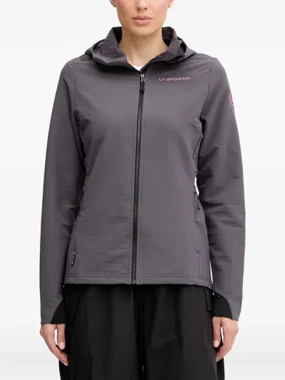 La Sportiva Zip-up Hooded Jacket In Gray