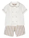 La Stupenderia Alberto Short-sleeve Shorts Set In White