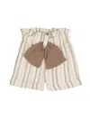 La Stupenderia Asymmetric-pattern Embroidered Shorts In Neutrals