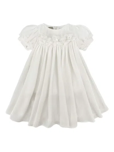 La Stupenderia Babies' Beatrice Velvet Dress In White