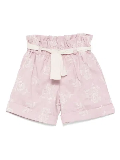 La Stupenderia Belted Shorts In Pink