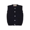 La Stupenderia Blue Kinit Vest For Baby Boy In Blue