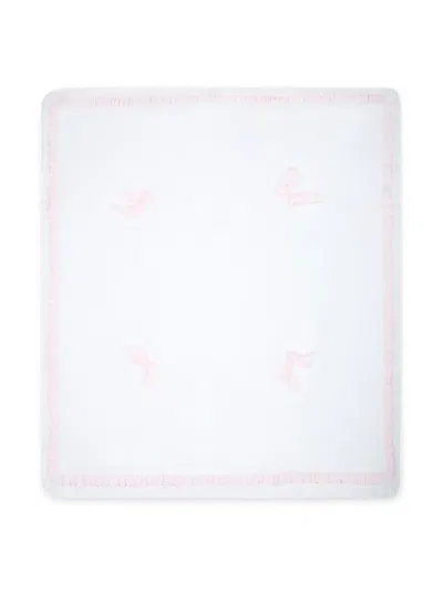 La Stupenderia Bow-detail Cotton Blanket In White