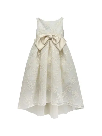 La Stupenderia Kids' Bow-detail Dress In White