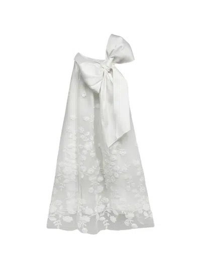 La Stupenderia Kids' Bow-detail Floral Dress In White