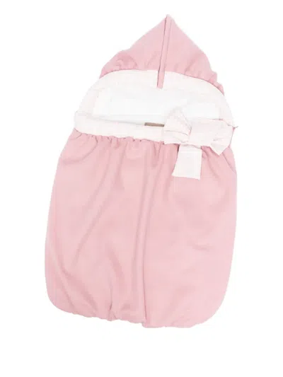 La Stupenderia Babies' Bow-detail Gingham-pattern Sleep Bag In Pink