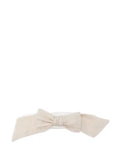La Stupenderia Babies' Bow-detail Head Band In White