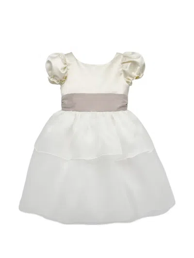 La Stupenderia Kids' Bow-detail Layered Dress In White