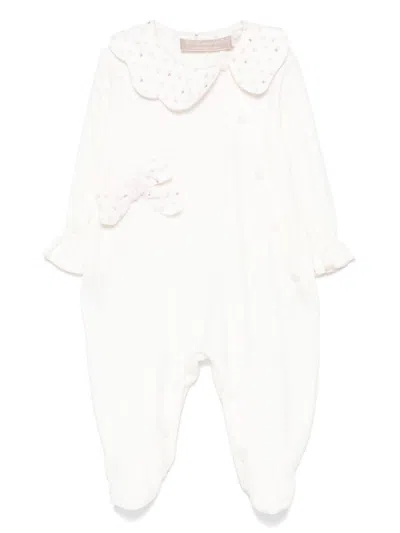 La Stupenderia Babies' Bow-detail Pajamas In White